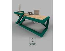 деревянный стол лофт зеленый-foto3
