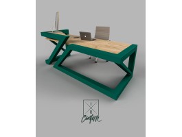 деревянный стол лофт зеленый-foto3