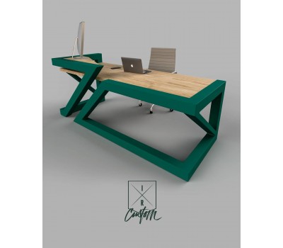 деревянный стол лофт зеленый