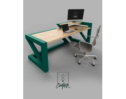 деревянный стол лофт зеленый-foto2