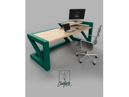 деревянный стол лофт зеленый-foto2