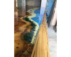 Дизайнерская барная стойка из смолы и слэбов-foto11