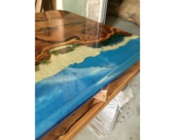 Дизайнерская барная стойка из смолы и слэбов-foto13