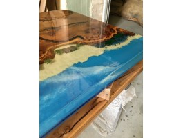 Дизайнерская барная стойка из смолы и слэбов-foto13