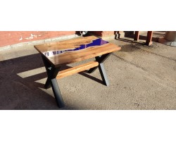 Синий эпоксидный стол река -foto9