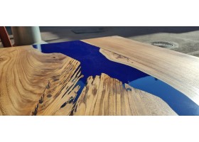 Синий эпоксидный стол река -foto11