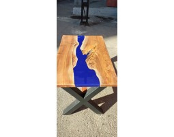Синий эпоксидный стол река 