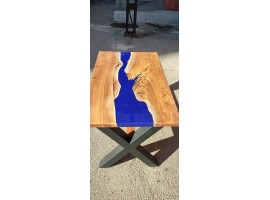 Синий эпоксидный стол река 
