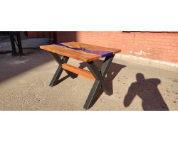 Синий эпоксидный стол река -foto7