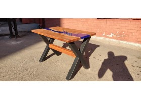 Синий эпоксидный стол река -foto7