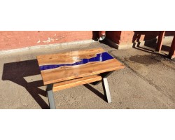 Синий эпоксидный стол река -foto6