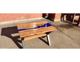 Синий эпоксидный стол река -foto6