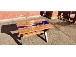 Синий эпоксидный стол река -foto6