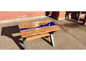 Синий эпоксидный стол река -foto6