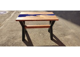 Синий эпоксидный стол река -foto4