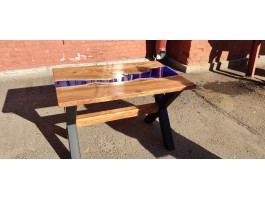 Синий эпоксидный стол река -foto3