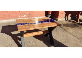 Синий эпоксидный стол река -foto3