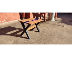 Синий эпоксидный стол река -foto2