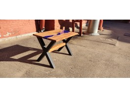 Синий эпоксидный стол река -foto2