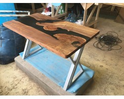 Kофейный стол река из эпоксидной смолы-foto3