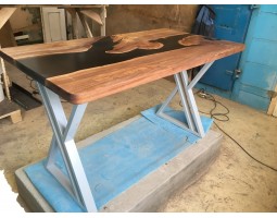 Kофейный стол река из эпоксидной смолы-foto2