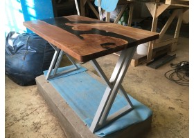 Kофейный стол река из эпоксидной смолы-foto7