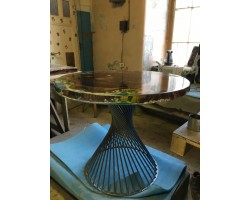 Круглый стол река из эпоксидной смолы-foto3