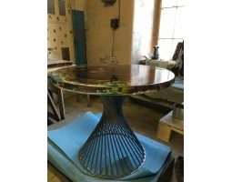 Круглый стол река из эпоксидной смолы-foto3