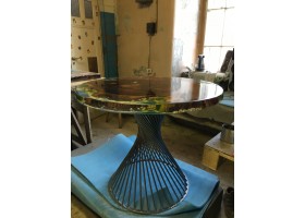 Круглый стол река из эпоксидной смолы-foto3