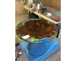 Круглый стол река из эпоксидной смолы-foto4