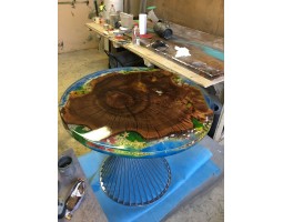 Круглый стол река из эпоксидной смолы-foto4