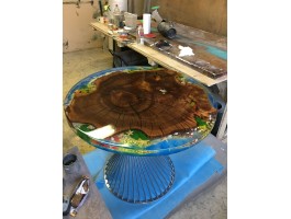 Круглый стол река из эпоксидной смолы-foto4