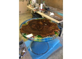 Круглый стол река из эпоксидной смолы-foto4