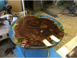 Круглый стол река из эпоксидной смолы-foto9