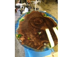 Круглый стол река из эпоксидной смолы-foto7