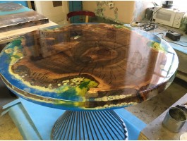 Круглый стол река из эпоксидной смолы-foto8
