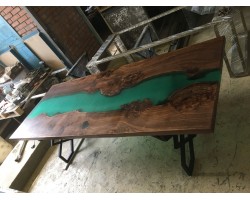 Эпоксидный стол река из слэба бирюзовый-foto3