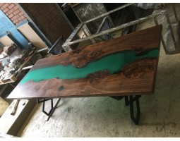 Эпоксидный стол река из слэба бирюзовый-foto3