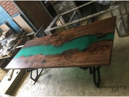 Эпоксидный стол река из слэба бирюзовый-foto3
