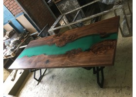 Эпоксидный стол река из слэба бирюзовый-foto3