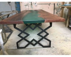 Эпоксидный стол река из слэба бирюзовый-foto5