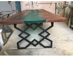 Эпоксидный стол река из слэба бирюзовый-foto5