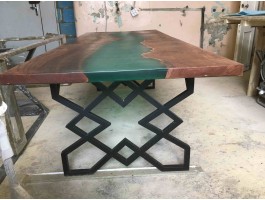 Эпоксидный стол река из слэба бирюзовый-foto5