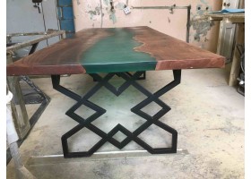 Эпоксидный стол река из слэба бирюзовый-foto5