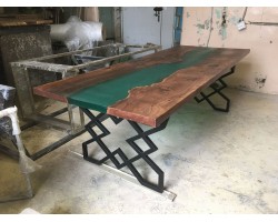 Эпоксидный стол река из слэба бирюзовый-foto6