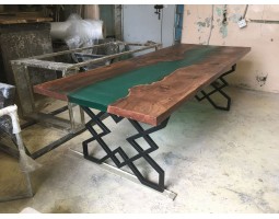 Эпоксидный стол река из слэба бирюзовый-foto6