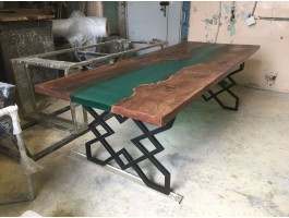 Эпоксидный стол река из слэба бирюзовый-foto6