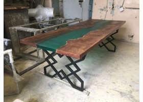 Эпоксидный стол река из слэба бирюзовый-foto6