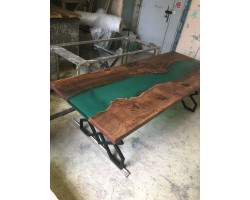 Эпоксидный стол река из слэба бирюзовый-foto9