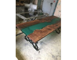Эпоксидный стол река из слэба бирюзовый-foto9